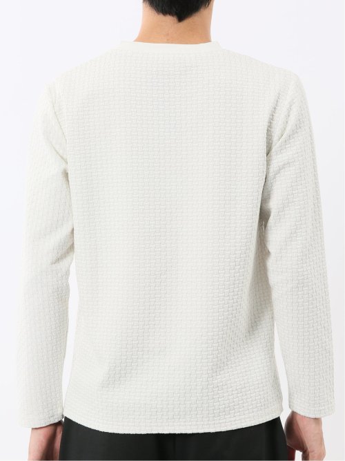 バスケットジャガード クルーネック長袖Tシャツ