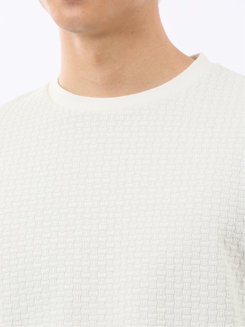 バスケットジャガード クルーネック長袖Tシャツ