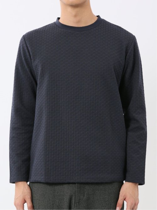 バスケットジャガード クルーネック長袖Tシャツ