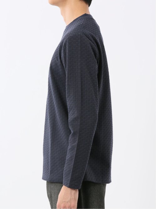 バスケットジャガード クルーネック長袖Tシャツ