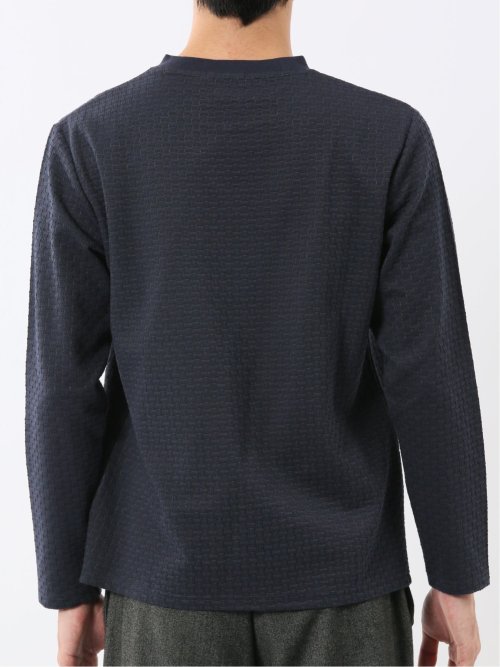 バスケットジャガード クルーネック長袖Tシャツ