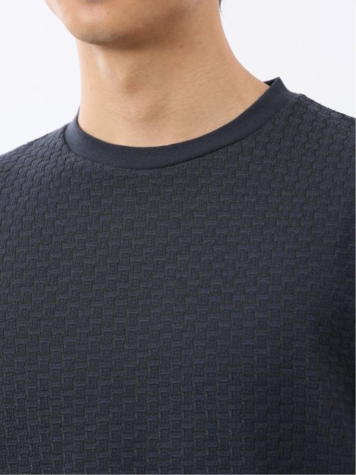バスケットジャガード クルーネック長袖Tシャツ
