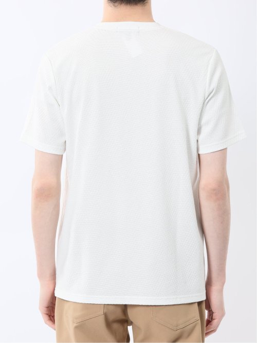 リンクスダイヤ柄ジャガード Vネック半袖Tシャツ