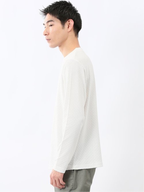 千鳥ジャガード クルーネック長袖Tシャツ