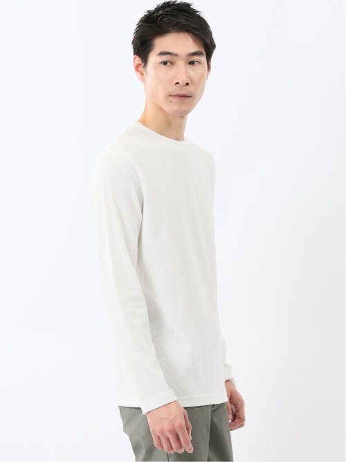 千鳥ジャガード クルーネック長袖Tシャツ