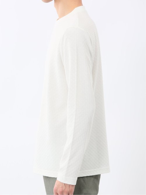 千鳥ジャガード クルーネック長袖Tシャツ