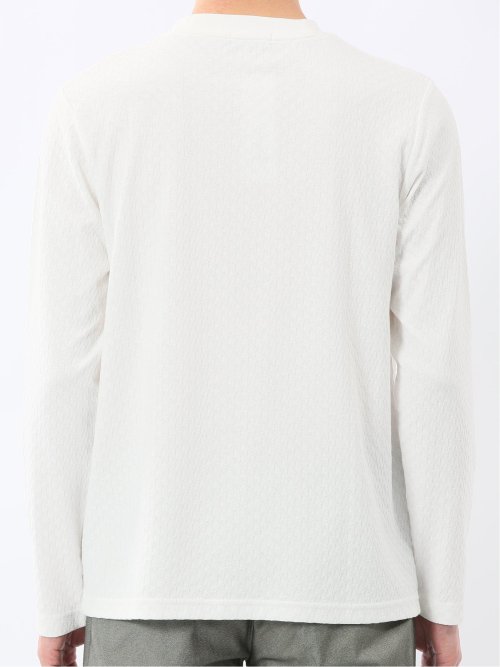 千鳥ジャガード クルーネック長袖Tシャツ