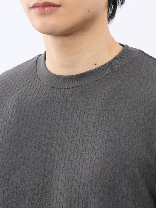 千鳥ジャガード クルーネック長袖Tシャツ