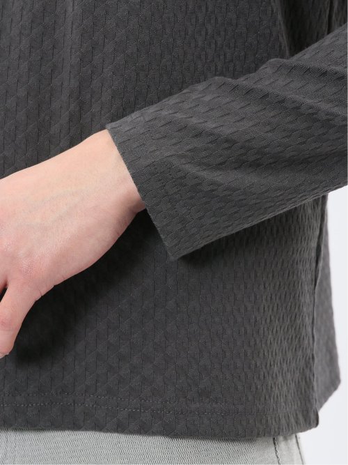 千鳥ジャガード クルーネック長袖Tシャツ