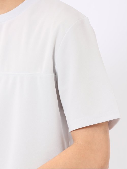 梨地 レイヤード風 クルーネック 半袖 Tシャツ メンズ