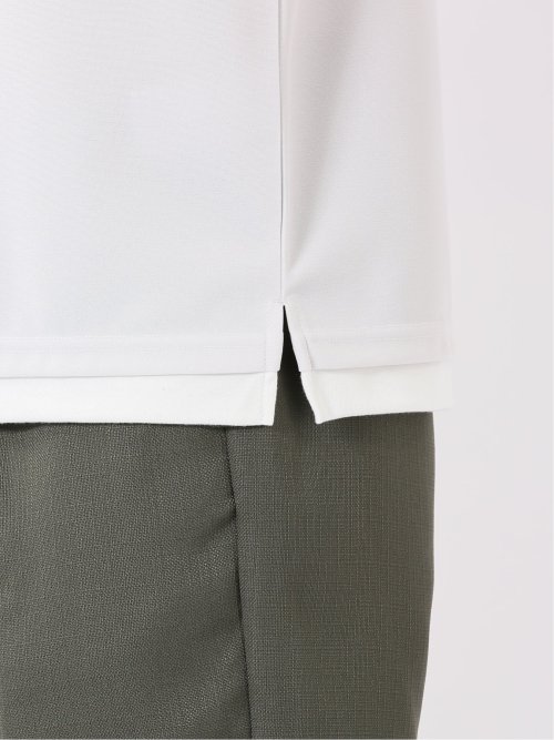 梨地 レイヤード風 クルーネック 半袖 Tシャツ メンズ