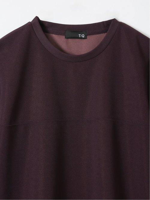 梨地 レイヤード風 クルーネック 半袖 Tシャツ メンズ