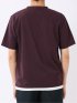 梨地 レイヤード風 クルーネック 半袖 Tシャツ メンズ