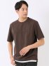 梨地 レイヤード風 クルーネック 半袖 Tシャツ メンズ