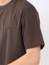 梨地 レイヤード風 クルーネック 半袖 Tシャツ メンズ