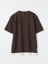 梨地 レイヤード風 クルーネック 半袖 Tシャツ メンズ