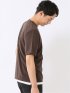 梨地 レイヤード風 クルーネック 半袖 Tシャツ メンズ