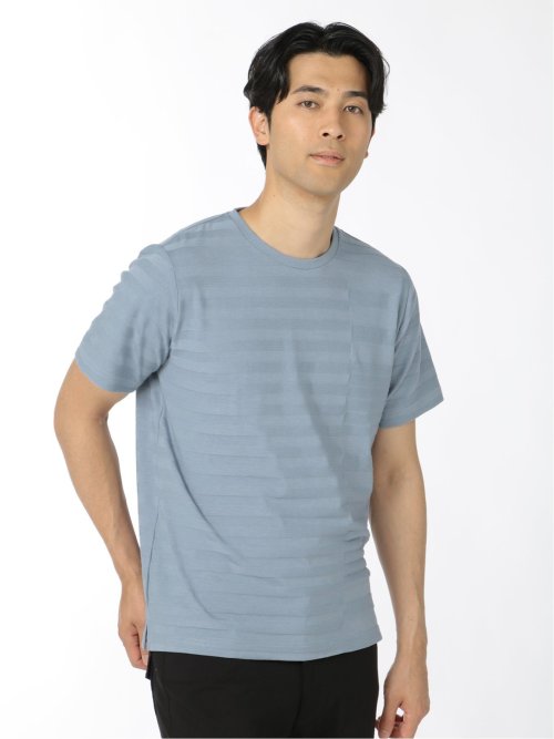 ＊交渉済み＊マッカラン・168様＊ジャーナルスタンダードレリューム＊半袖Tシャツ ランダムボーダー クルーネック半袖Tシャツ(M 72スカイブルー