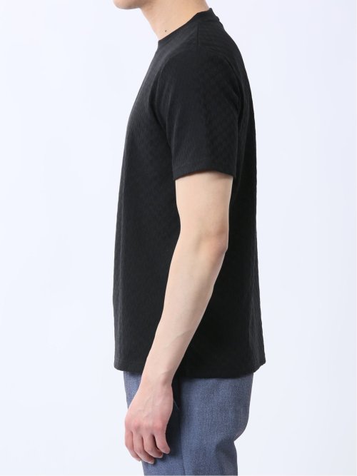 リンクス幾何学柄ジャガード クルーネック半袖Tシャツ