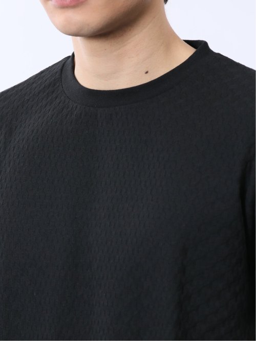 リンクス幾何学柄ジャガード クルーネック半袖Tシャツ