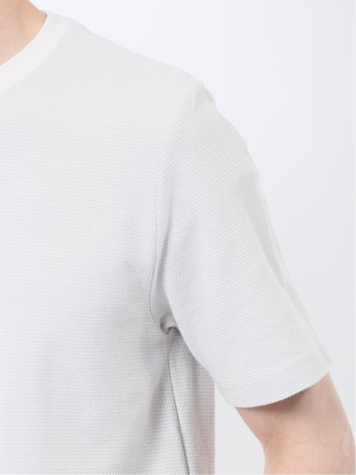 メランジ 裏ボーダー クルーネック半袖Tシャツ