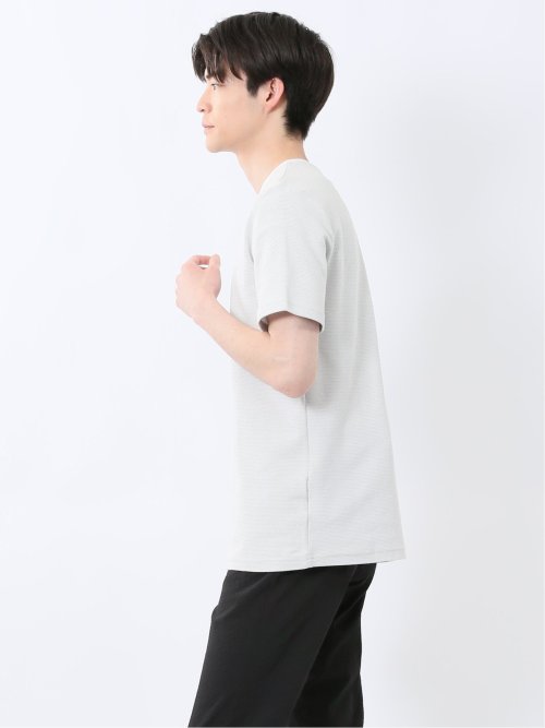 メランジ 裏ボーダー クルーネック半袖Tシャツ