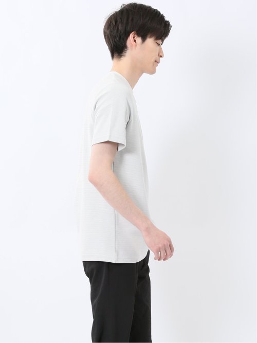 メランジ 裏ボーダー クルーネック半袖Tシャツ