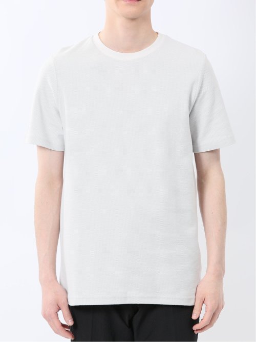 メランジ 裏ボーダー クルーネック半袖Tシャツ