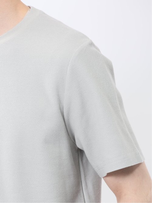 メランジ 裏ボーダー クルーネック半袖Tシャツ