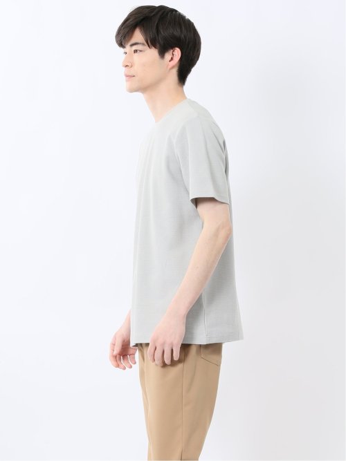 メランジ 裏ボーダー クルーネック半袖Tシャツ