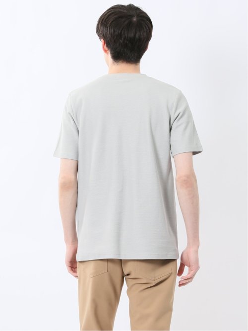 メランジ 裏ボーダー クルーネック半袖Tシャツ