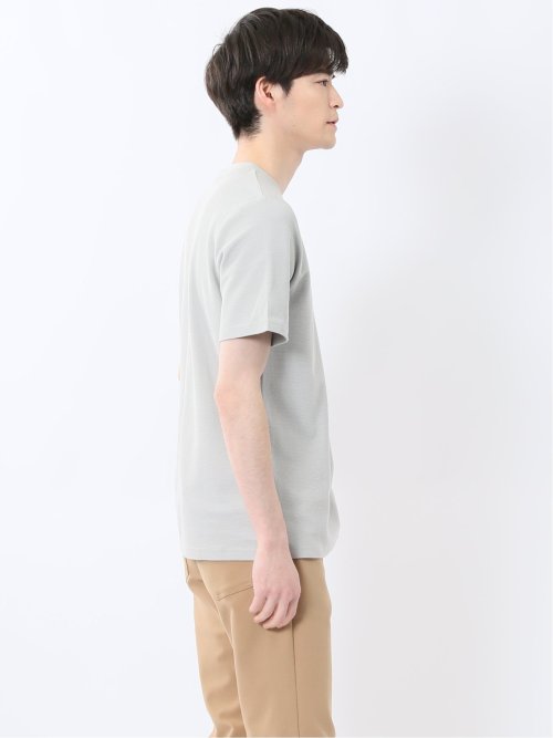 メランジ 裏ボーダー クルーネック半袖Tシャツ