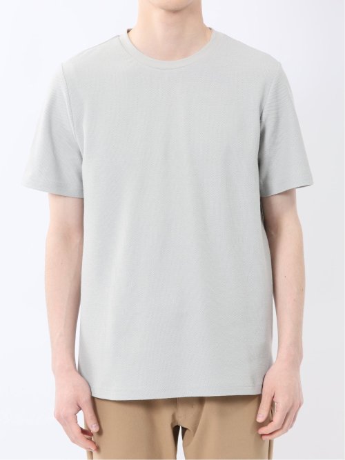 メランジ 裏ボーダー クルーネック半袖Tシャツ