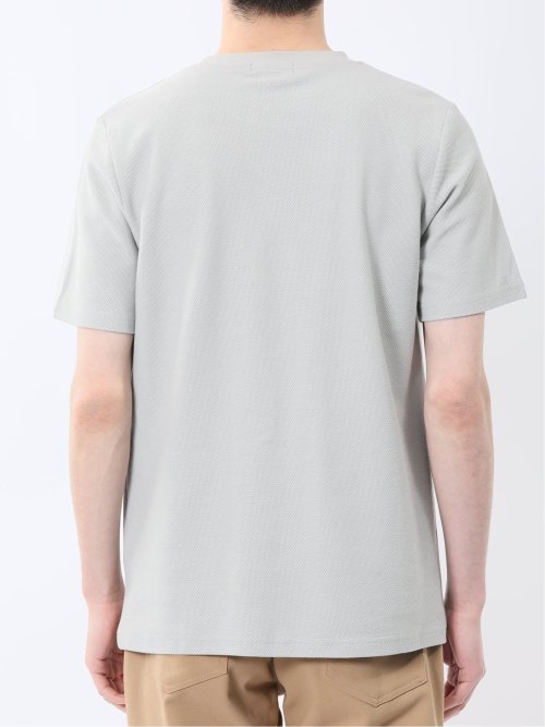 メランジ 裏ボーダー クルーネック半袖Tシャツ