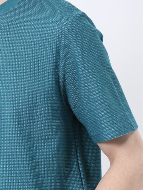 メランジ 裏ボーダー クルーネック半袖Tシャツ