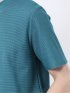 メランジ 裏ボーダー クルーネック半袖Tシャツ