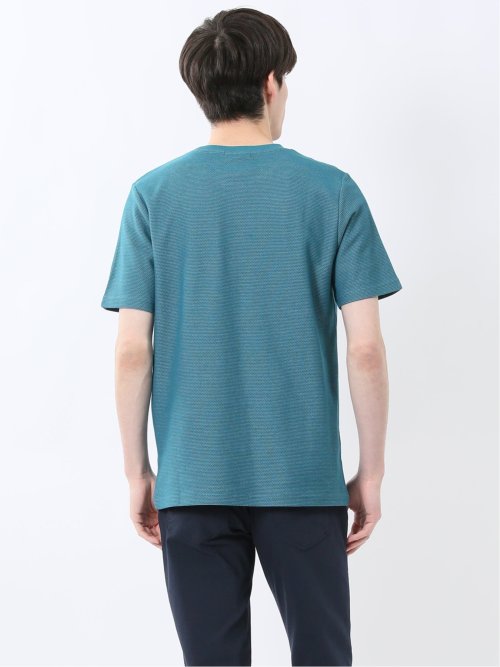 メランジ 裏ボーダー クルーネック半袖Tシャツ