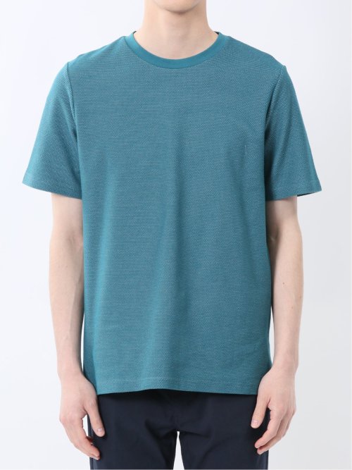 メランジ 裏ボーダー クルーネック半袖Tシャツ