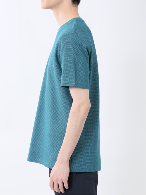 メランジ 裏ボーダー クルーネック半袖Tシャツ