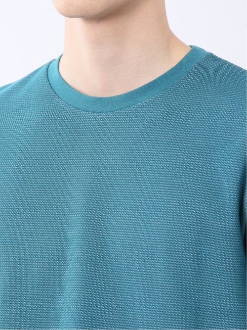 メランジ 裏ボーダー クルーネック半袖Tシャツ