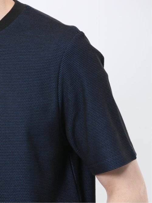 メランジ 裏ボーダー クルーネック半袖Tシャツ