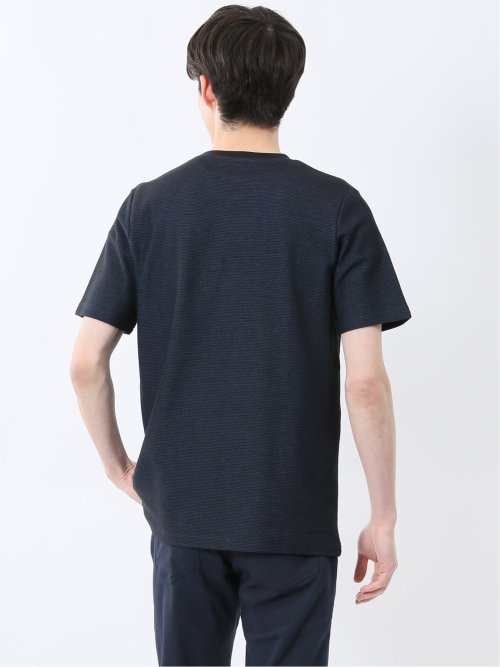 メランジ 裏ボーダー クルーネック半袖Tシャツ