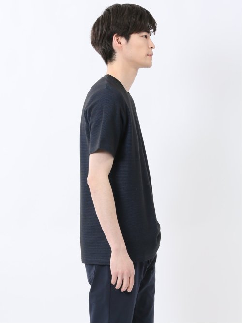 メランジ 裏ボーダー クルーネック半袖Tシャツ