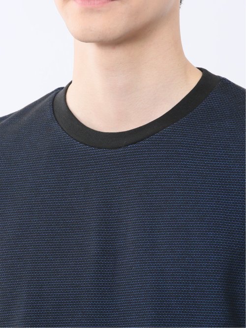 メランジ 裏ボーダー クルーネック半袖Tシャツ