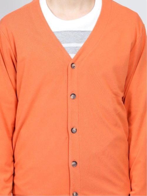 吸湿発熱スムース Vネックカーディガン