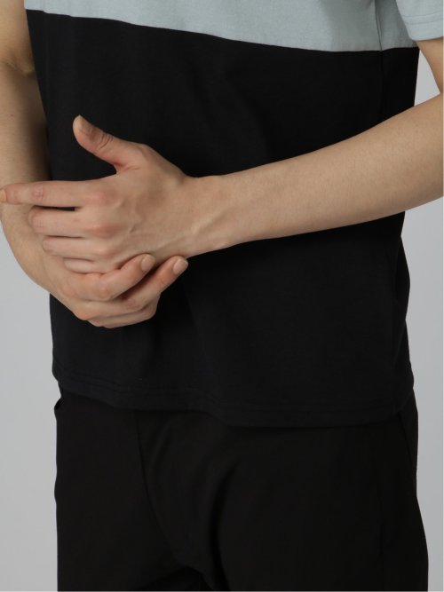 バイカラー切替 Vネック半袖Tシャツ