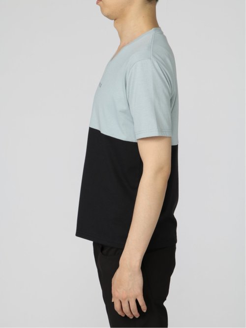 バイカラー切替 Vネック半袖Tシャツ
