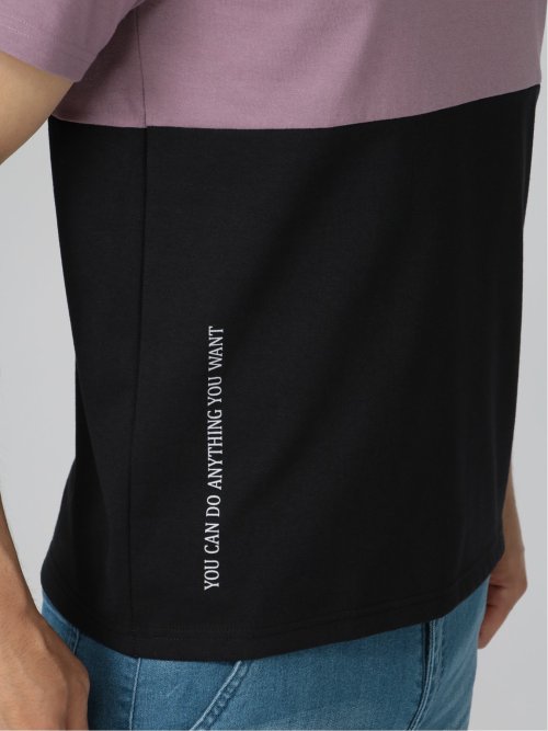 バイカラー切替 Vネック半袖Tシャツ