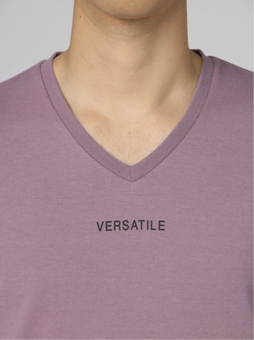 バイカラー切替 Vネック半袖Tシャツ