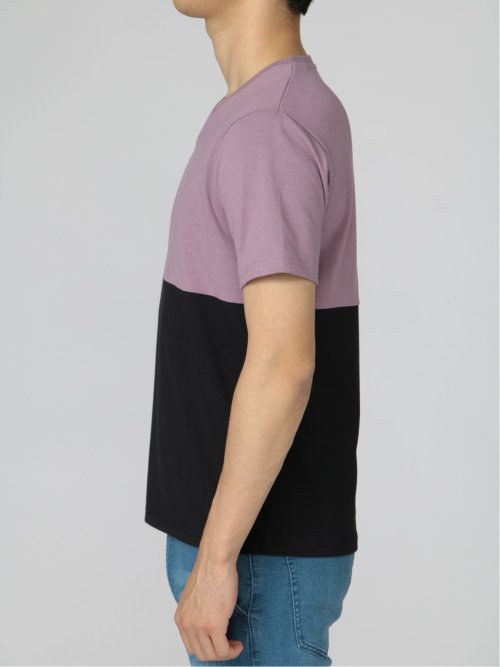 バイカラー切替 Vネック半袖Tシャツ